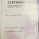 Сертификат 17 - Наумович Юлия Яковлевна