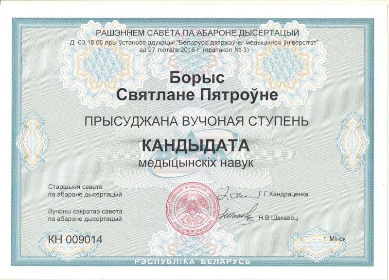 Сертификат 13 - Борис Светлана Петровна